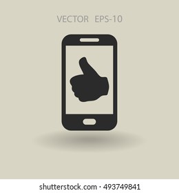 Flat icon of smartphone