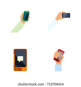 Flat Icon Smartphone Set Of Keep Phone, Chatting, Cellphone And Other Vector Objects. Also Includes Smartphone, Message, Cellphone Elements.