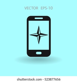 Flat icon of smartphone. vector illustration