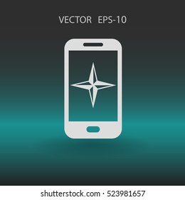 Flat icon of smartphone. vector illustration