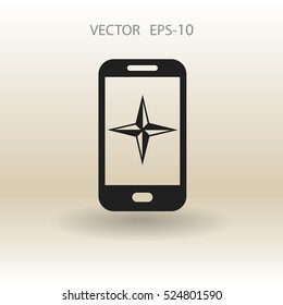Flat icon of smartphone. vector illustration