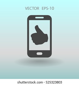 Flat icon of smartphone. vector illustration