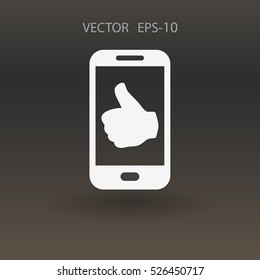 Flat icon of smartphone. vector illustration