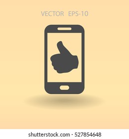 Flat icon of smartphone. vector illustration