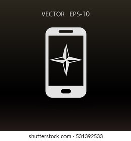 Icono plano del smartphone. ilustración vectorial