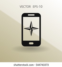 Flat icon of smartphone. vector illustration