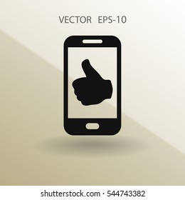 Flat icon of smartphone. vector illustration