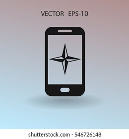 Flat icon of smartphone. vector illustration