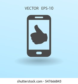 Icono plano del smartphone. ilustración vectorial