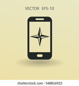 Icono plano del smartphone. ilustración vectorial