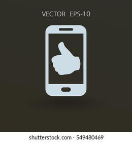 Flat icon of smartphone. vector illustration