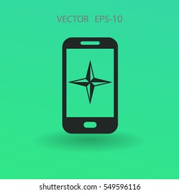 Flat icon of smartphone. vector illustration