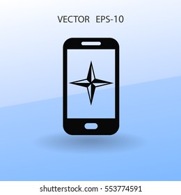 Flat icon of smartphone. vector illustration