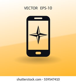 Flat icon of smartphone. vector illustration