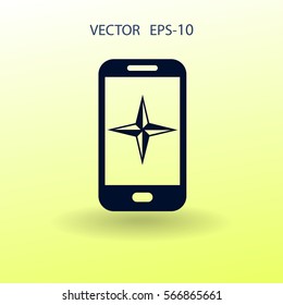 Icono plano del smartphone. ilustración vectorial