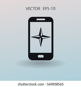 Icono plano del smartphone. ilustración vectorial
