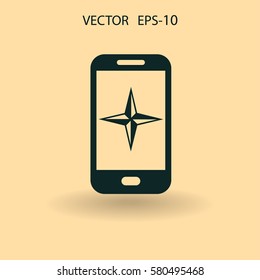 Flat icon of smartphone. vector illustration