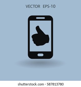 Flat icon of smartphone. vector illustration