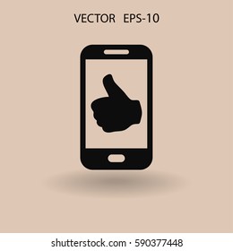 Icono plano del smartphone. ilustración vectorial