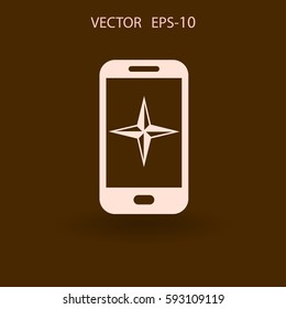 Flat icon of smartphone. vector illustration
