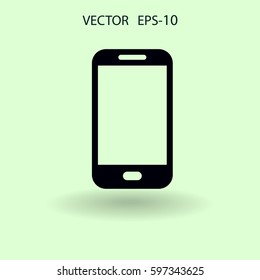 Flat icon of smartphone. vector illustration