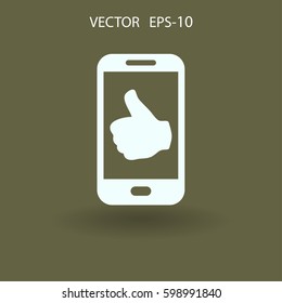 Flat icon of smartphone. vector illustration