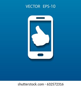 Flat icon of smartphone. vector illustration