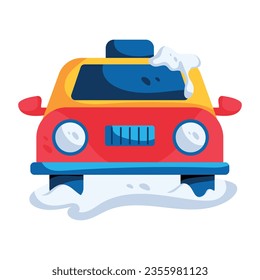 Flat icon of snow jeep 