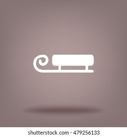 Flat icon. Snow sled.