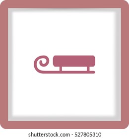 Flat icon. Snow sled.
