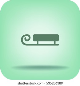 Flat icon. Snow sled.