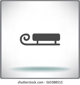 Flat icon. Snow sled.