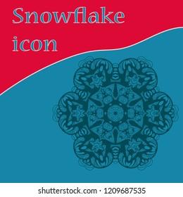 Flat icon snowflake-like vector design. Hand-made christmas element for Christmas party invitation.