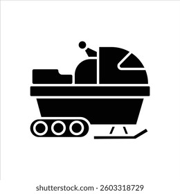 Flat Icon Snowmobile Winter Vehicle Modern, Stylish and Editable Vector Illustration For Transportation and Vehicle Design