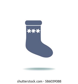 Icono plano. Sock por regalos.