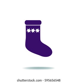 Flaches Symbol. Sock für Geschenke.