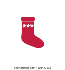 Flat icon. Sock for gifts.