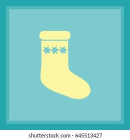 Icono plano. Sock por regalos.