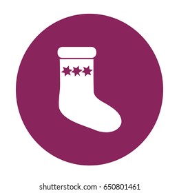 Flat icon. Sock for gifts.