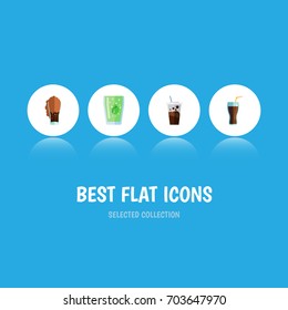 Flat Icon Soda Set Of Fizzy Drink, Soda, Cup And Other Vector Objects. Also Includes Carbonated, Drink, Soda Elements.