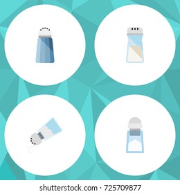 Flat Icon Sodium Set Of Sodium, Spice, Condiment And Other Vector Objects. Also Includes Salt, Sodium, Spice Elements.