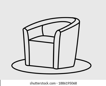 Flat Icon of Sofa Chair 