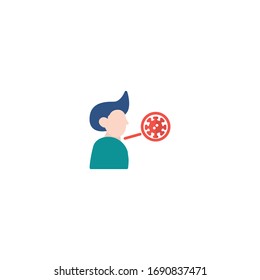 Flat Icon Sore throat icon, Suitable for use on web apps, mobile apps, Vector illustration editable stroke . 64 x 64 pixel perfect on White Background