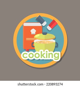 flat icon or soup in the pot