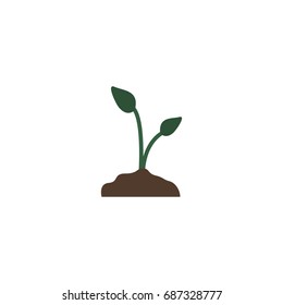 Flat Icon Sow Element. Vector Illustration Of Flat Icon Sprout Isolated On Clean Background. Can Be Used As Sow, Sprout And Soil Symbols.