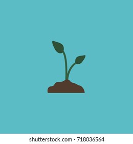 Flat Icon Sow Element. Vector Illustration Of Flat Icon Sprout Isolated On Clean Background. Can Be Used As Sow, Sprout And Soil Symbols.