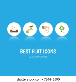 Flat Icon Sow Set Of Care, Seed, Sow And Other Vector Objects. Also Includes Care, Seed, Soil Elements.