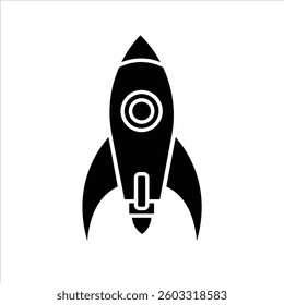 Flat Icon Space Rocket Modern, Stylish and Editable Vector Illustration For Transportation and Vehicle Design