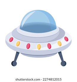 Un icono plano del transporte espacial 
