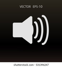 Icono plano del altavoz. ilustración vectorial